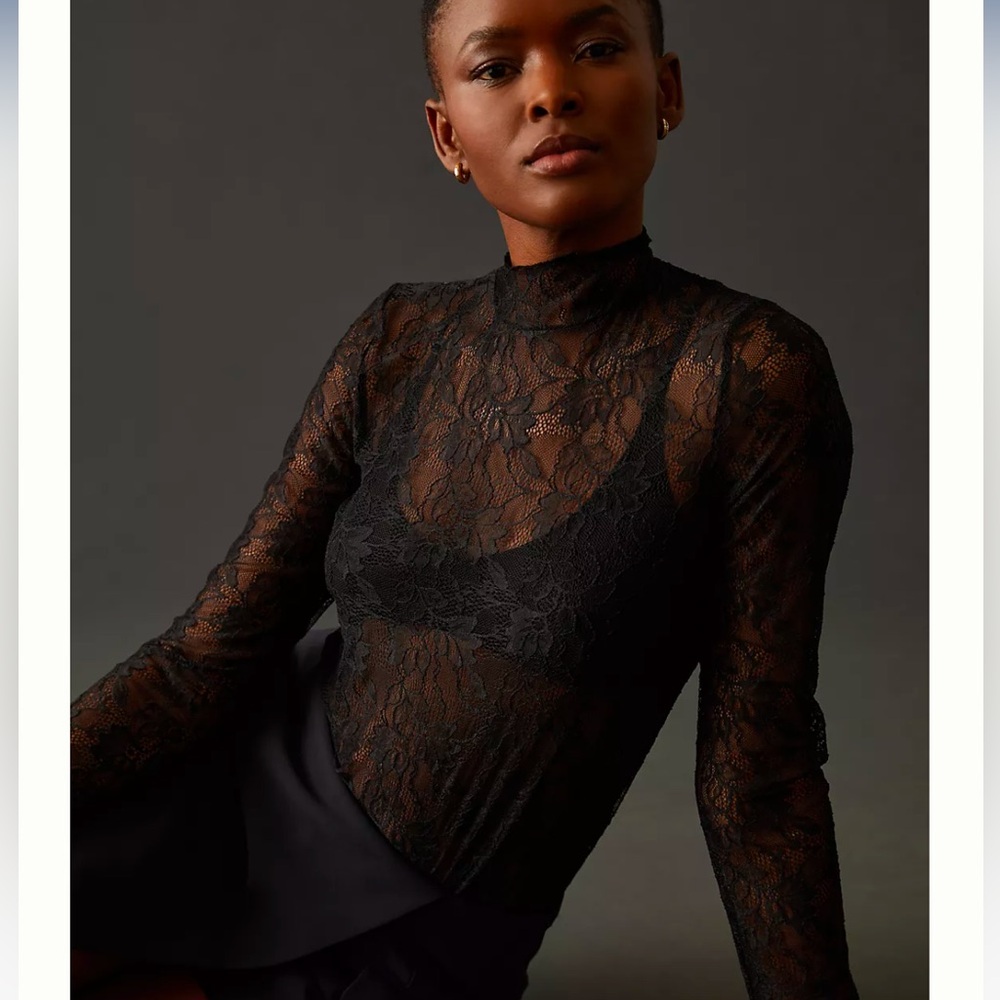 Anthropologie Lace Layering Turtleneck NWT